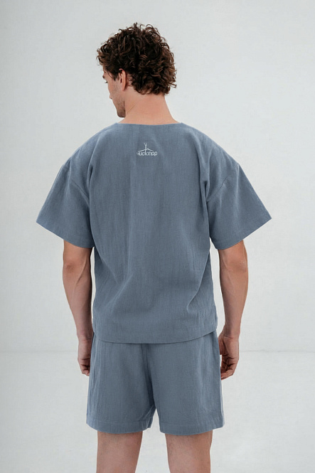 Шорты мужские, цвет серо-голубой, Крапива 100%, р-р XL-XXL