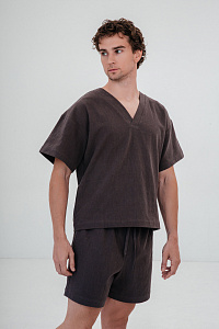 Шорты мужские, цвет графит, Крапива 100%, р-р XL-XXL