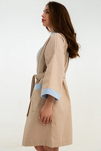 Халат вафельный женский Чистопар, цвет бежевый, Хлопок 100%, one size