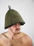 Шапка из натуральной овчины цвета зеленый