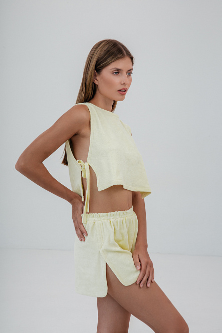 Топ симметрия, цвет желтый, Махра Хлопок 100%, р-р L-XL