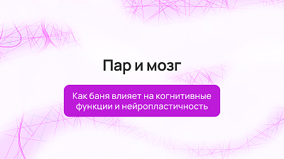 Пар и мозг: как баня влияет на когнитивные функции и нейропластичность