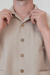 Рубашка мужская, цвет бежевый, Вафля Хлопок 100%, р-р XL-XXL