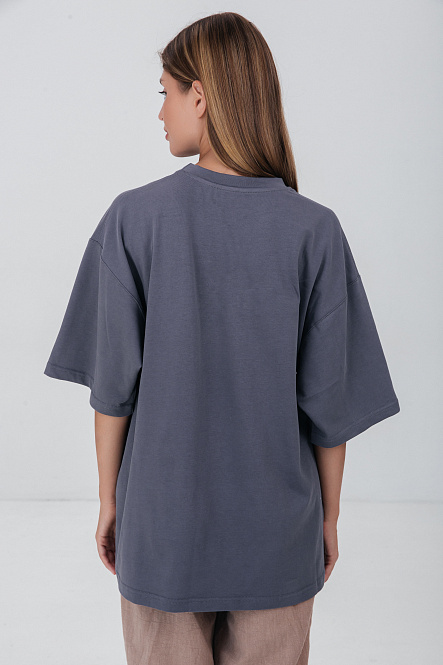 Футболка Over Size цвет серый р-р L, Хлопок 100%