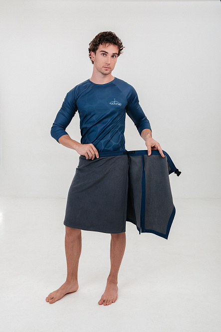 Килт муж софт, цвет синий+серый, Полиэстер 100%, р-р XL-XXL