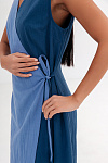 Платье на запах, цвет сине-голубой, Хлопок 100%, р-р L-XL