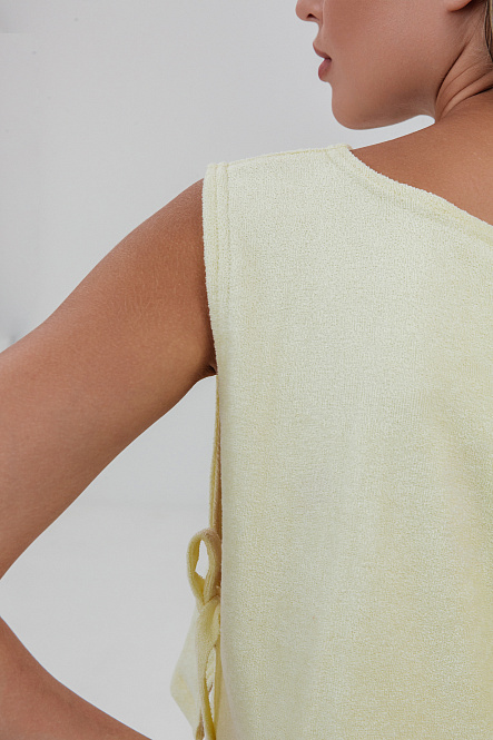 Топ симметрия, цвет желтый, Махра Хлопок 100%, р-р S-M