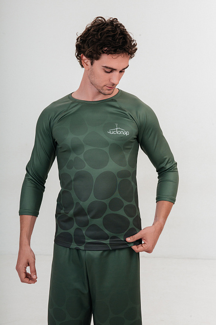 Рашгард муж термо, цвет зеленый, Полиэстер+Эластан, р-р M-L