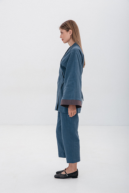 Брюки женские, цвет синий, Крапива 100%, р-р L-XL