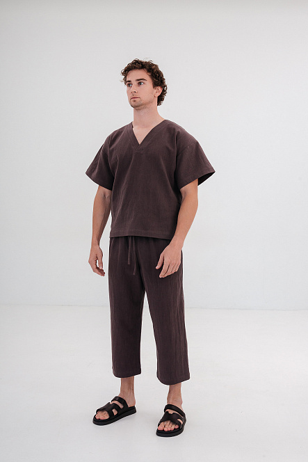 Футболка мужская, цвет графит, Крапива 100%, р-р XL-XXL