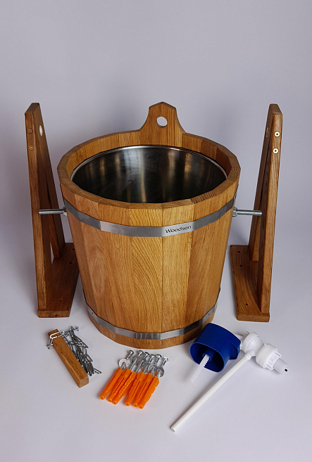 Обливное устройство Woodson с нержавеющей вставкой, 17 л., дуб