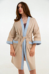 Халат вафельный женский Чистопар, цвет бежевый, Хлопок 100%, one size