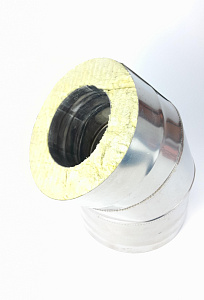 (GS) Отвод-термо 135*, 115х200, AISI 430/430, 0,8мм/0,5мм, (К)