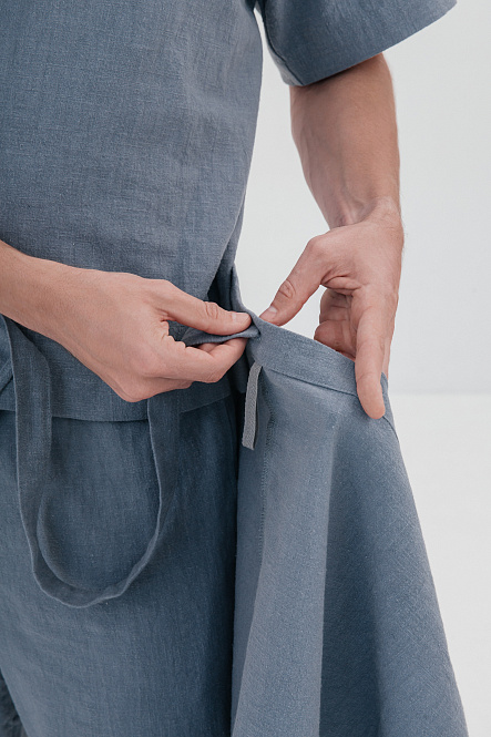 Килт мужской, цвет серо-голубой, Крапива 100%, р-р XL-XXL