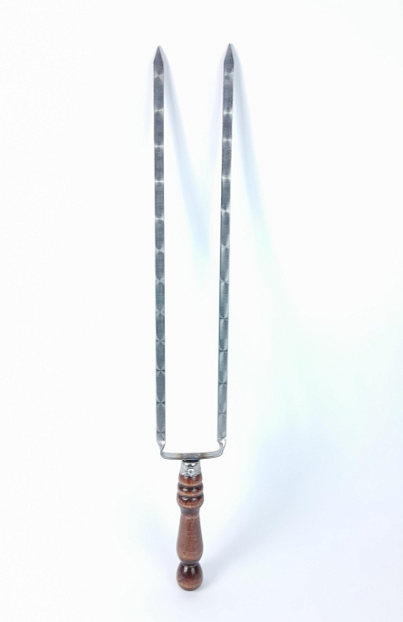 Шампур двойной с деревянной ручкой 400 мм