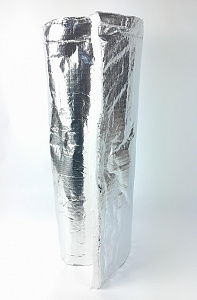 Стекловолокно огнеупорное иглопробивное фольгированное 9760*610*19 мм (128 кг/м3) (9,76)