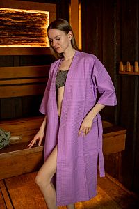Халат вафельный женский Чистопар цвет сиреневый, р-р 46