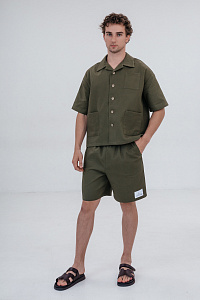 Шорты мужские, цвет зеленый, Вафля Хлопок 100%, р-р XL-XXL