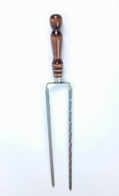 Шампур двойной с деревянной ручкой 400 мм