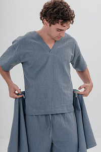 Килт мужской, цвет серо-голубой, Крапива 100%, р-р XL-XXL