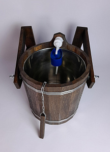 Обливное устройство Woodson с нержавеющей вставкой, 17 л., дуб в темном