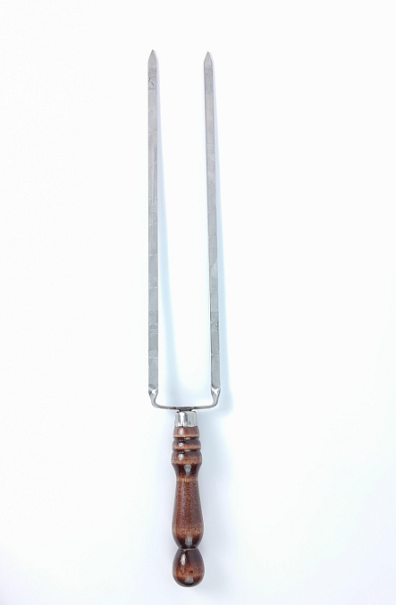 Шампур двойной с деревянной ручкой 400 мм