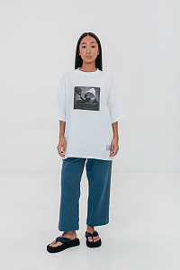 Футболка Over Size цвет белый р-р М, Хлопок 100%