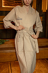 Халат вафельный женский Чистопар цвет бежевый, р-р 52