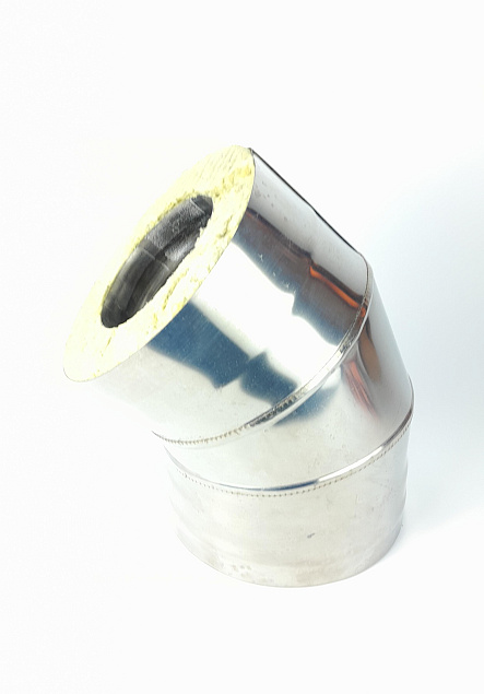 (GS) Отвод-термо 135*, 115х200, AISI 430/430, 0,8мм/0,5мм, (К)