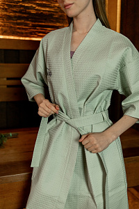 Халат вафельный женский Чистопар цвет мятный, р-р 56