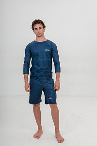 Шорты муж термо, цвет синий, Полиэстер+Эластан, р-р XL-XXL