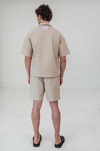 Шорты мужские, цвет бежевый, Вафля Хлопок 100%, р-р M-L