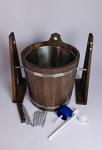 Обливное устройство Woodson с нержавеющей вставкой, 17 л., дуб в темном