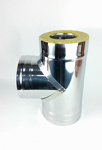 (GS) Тройник-термо 90*, 120х200, AISI 430/430, 0,8мм/0,5мм, (К), h=380мм