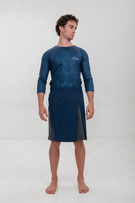 Килт муж софт, цвет синий+серый, Полиэстер 100%, р-р XL-XXL