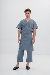 Килт мужской, цвет серо-голубой, Крапива 100%, р-р M-L