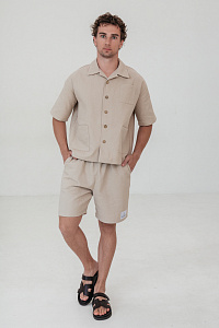 Шорты мужские, цвет бежевый, Вафля Хлопок 100%, р-р M-L