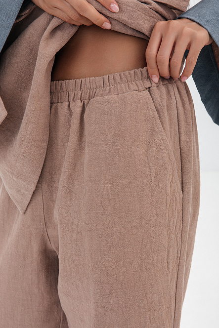 Брюки женские, цвет кремовый беж, Крапива 100%, р-р M-L