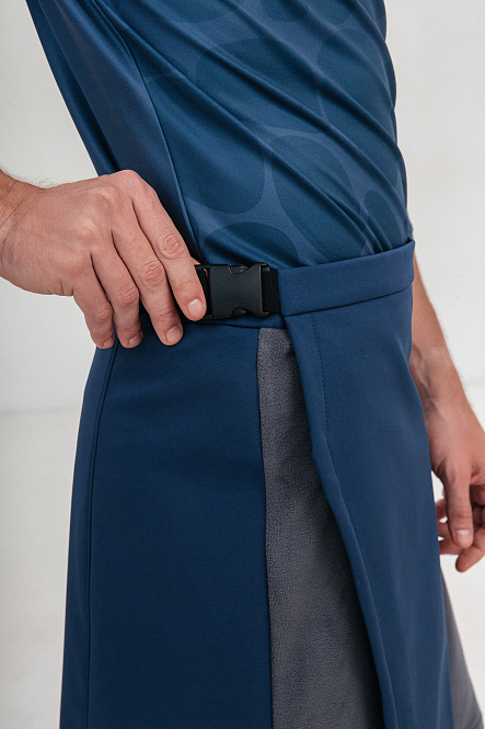 Килт муж софт, цвет синий+серый, Полиэстер 100%, р-р XL-XXL