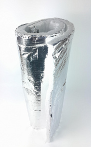 Стекловолокно огнеупорное иглопробивное фольгированное 9760*610*19 мм (128 кг/м3) (9,76)