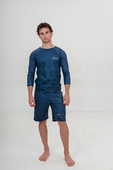 Шорты муж термо, цвет синий, Полиэстер+Эластан, р-р M-L