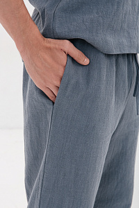 Брюки мужские, цвет серо-голубой, Крапива 100%, р-р XL-XXL