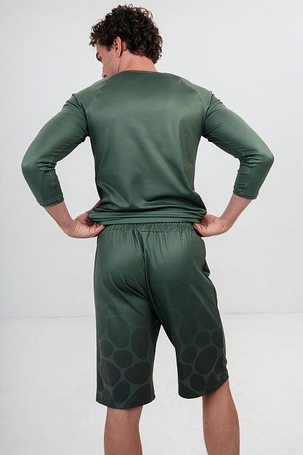 Шорты муж термо, цвет зеленый, Полиэстер+Эластан, р-р M-L