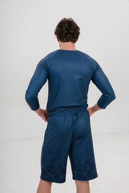 Шорты муж термо, цвет синий, Полиэстер+Эластан, р-р M-L