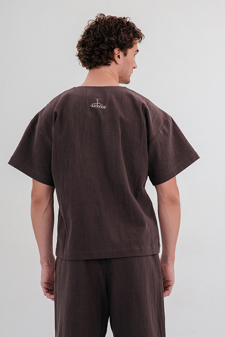 Футболка мужская, цвет графит, Крапива 100%, р-р XL-XXL