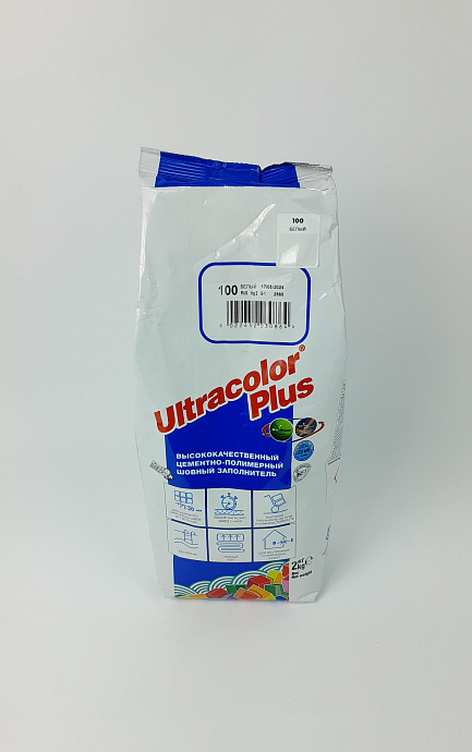 ULTRACOLOR PLUS 100 цементный шовный заполнитель, белый (2 кг), Mapei