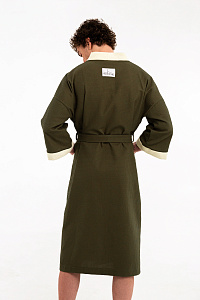 Халат вафельный мужской Чистопар, цвет зеленый, Хлопок 100%, one size