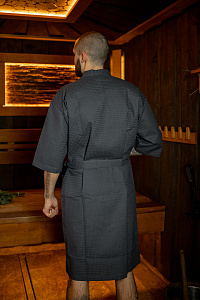 Халат вафельный мужской Чистопар цвет графитовый, р-р 58