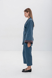 Брюки женские, цвет синий, Крапива 100%, р-р S-M