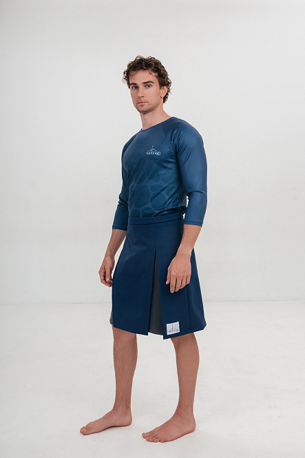 Килт муж софт, цвет синий+серый, Полиэстер 100%, р-р XL-XXL